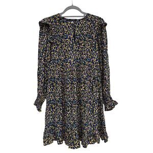 Scotch & Soda Printed Ruffle Dress, Multicolored Animal Print, Sz XS